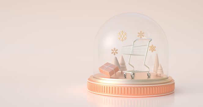 3d rendering of the snow globe. 