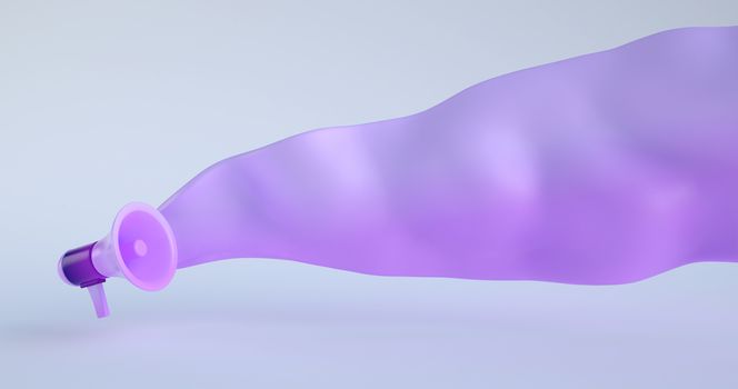 3d rendering of Megaphone with speech bubble.