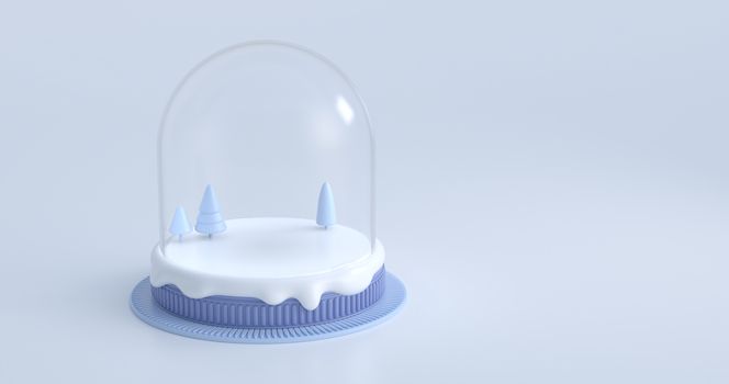 3d rendering of the snow globe.
