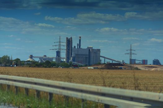 Power station near motorway in Germany.
Focus of the main motive of this image as desired