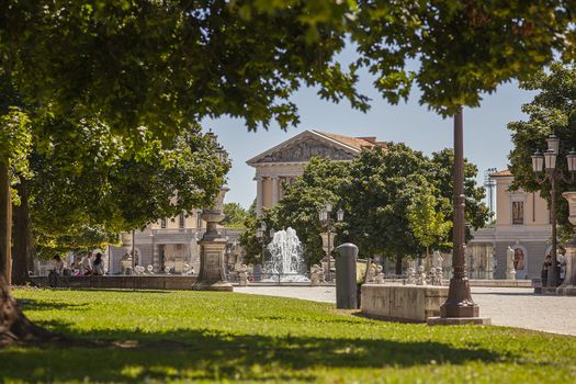 Prato della valle view in Padua in Italy: a famous park in the center of the city