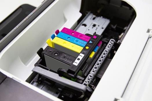 An ink cartridge or inkjet cartridge is a component of an inkjet printer that contains the ink four color