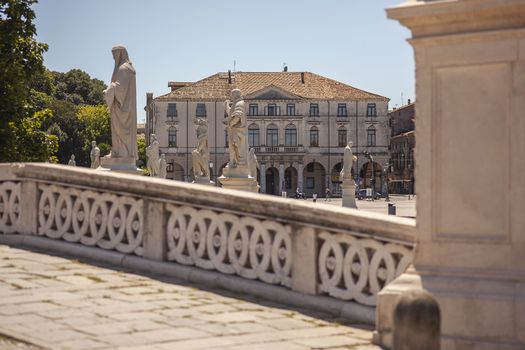 PADOVA, ITALY 17 JULY 2020: Prato della Valle, a famous square in Padua city in Italy