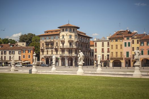 PADOVA, ITALY 17 JULY 2020: Prato della Valle, a famous square in Padua city in Italy