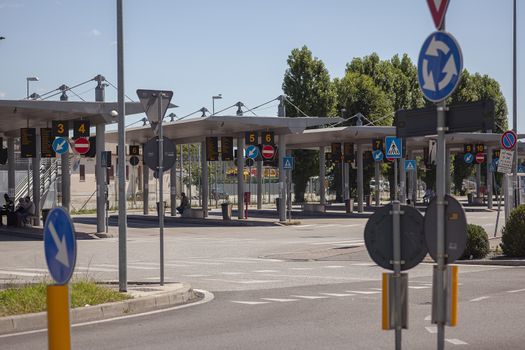 PADOVA, ITALY 17 JULY 2020: Bus station in Padova, Italy