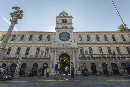 PADOVA, ITALY 17 JULY 2020: Clock tower in Padua in Italy