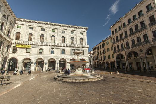 PADOVA, ITALY 17 JULY 2020: Piazza dei Signori in Padua in Italy, one the most famous place in the city