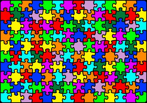 Bright colourful and vibrant multicolour jigsaw puzzle