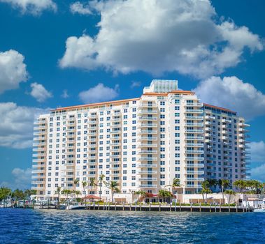 A Coastal Condo Building on the Intracoastal Waterway in Fort Lauderdale, Florida