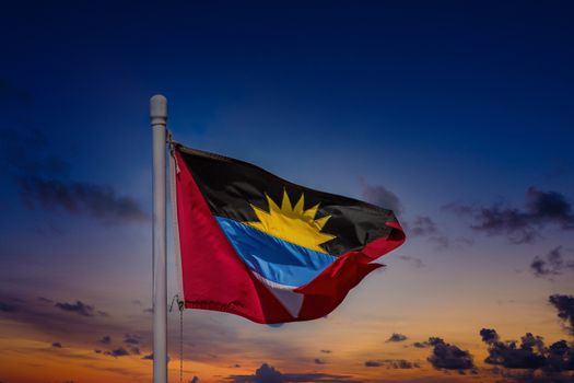 Flag of Antigua In Nelson's Dockyard on Antigua