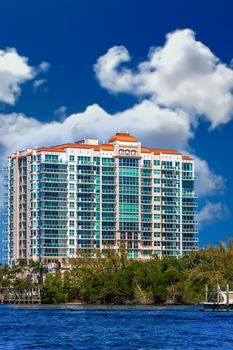 A Coastal Condo Building on the Intracoastal Waterway in Fort Lauderdale, Florida