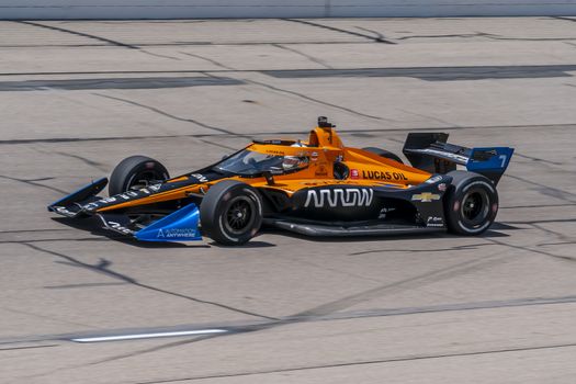 OLIVER ASKEW (7) of the United States practices for the Iowa INDYCAR 250s at the Iowa Speedway in Newton, Iowa.