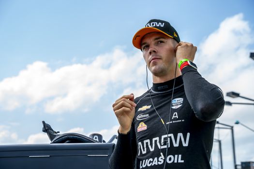 OLIVER ASKEW (7) of the United States qualifies for the Iowa INDYCAR 250s at Iowa Speedway in Newton, Iowa.