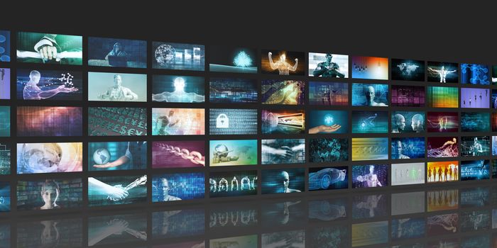 Multimedia Content Streaming and Digital Entertainment Video Concept