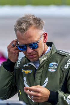 ED CARPENTER (20) Of the United States qualifies for the Iowa INDYCAR 250s at Iowa Speedway in Newton, Iowa.