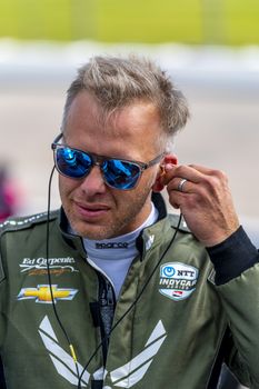 ED CARPENTER (20) Of the United States qualifies for the Iowa INDYCAR 250s at Iowa Speedway in Newton, Iowa.