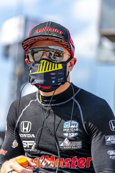 SANTINO FERRUCCI (18) of the United States qualifies for the Iowa INDYCAR 250s at Iowa Speedway in Newton, Iowa.