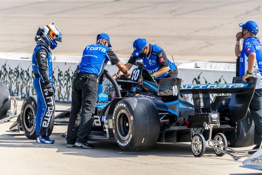 FELIX ROSENQVIST (10) of Värnamo, Sweden qualifies for the Iowa INDYCAR 250s at Iowa Speedway in Newton, Iowa.