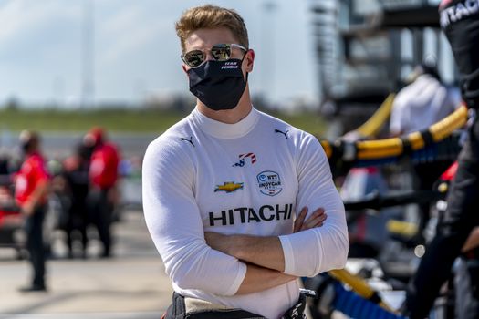 JOSEF NEWGARDEN (1) of the United States qualifies for the Iowa INDYCAR 250s at Iowa Speedway in Newton, Iowa.