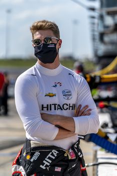 JOSEF NEWGARDEN (1) of the United States qualifies for the Iowa INDYCAR 250s at Iowa Speedway in Newton, Iowa.