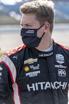 JOSEF NEWGARDEN (1) of the United States qualifies for the Iowa INDYCAR 250s at Iowa Speedway in Newton, Iowa.