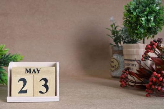 May 23, Vintage natural calendar.