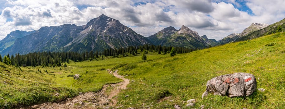 Fantastic hike in the Lechquellen Mountains in Vorarlberg Austria near Lech, Warth, Bludenz