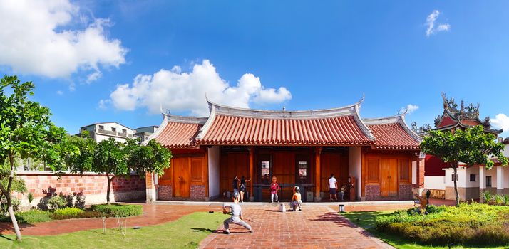 KAOHSIUNG, TAIWAN -- JUNE 10 , 2017: The Fongyi Imperial Tutorial Academy, originally built in 1814 during the Qing Dynasty and recently restored and reopened to the public.