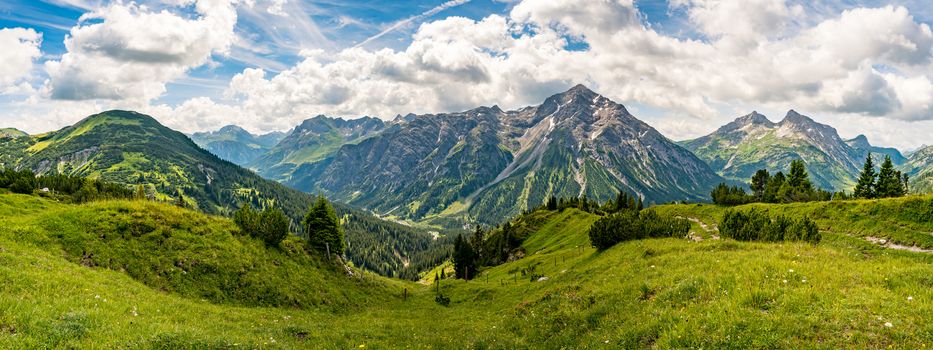 Fantastic hike in the Lechquellen Mountains in Vorarlberg Austria near Lech, Warth, Bludenz