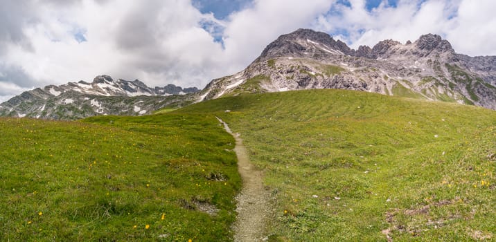 Fantastic hike in the Lechquellen Mountains in Vorarlberg Austria near Lech, Warth, Bludenz