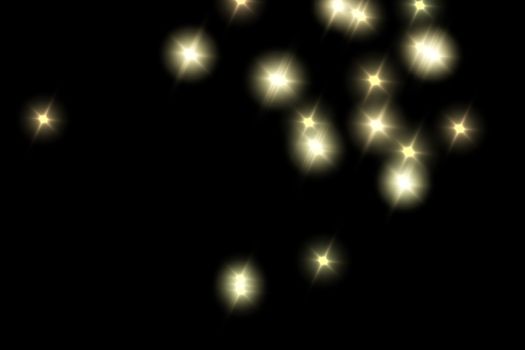 Background of stars bokeh on a black background for Christmas use with copy space stock photo