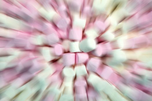 Marshmallow sweet confectionery texture background with a zoom burst effect stock photo