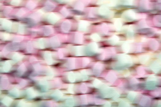 Marshmallow sweet confectionery texture background with a horizontal blur effect stock photo