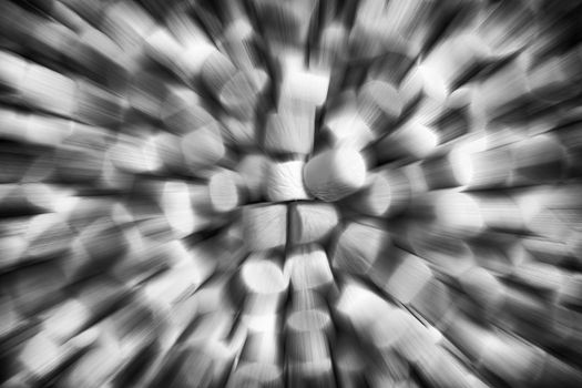 Marshmallow sweet confectionery texture background with a zoom burst effect black and white monochrome image