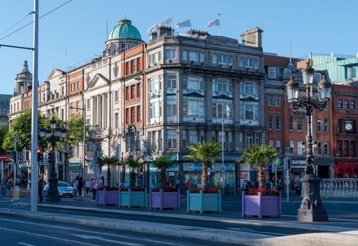 Dublin, Ireland -- July 9, 2018. Dusk begins to fall on Dublin Ireland.