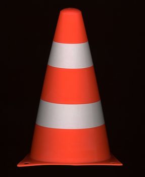 white and orange traffic cone to mark road works