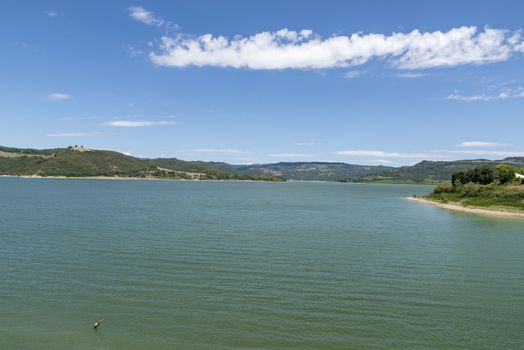 Corbara lake in the province of Perugia on a sunny day