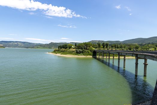 Corbara lake in the province of Perugia on a sunny day