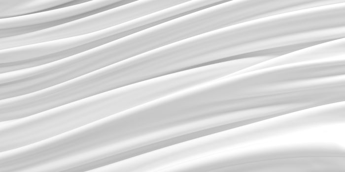 White pleated cloth background, 3d rendering. Computer digital drawing.