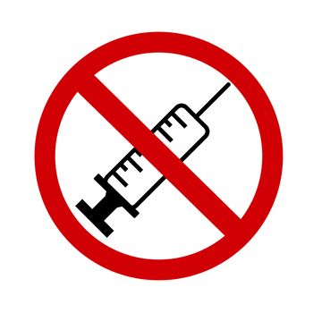 stop vaccine sign symbol over white background