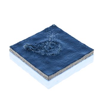 Water cube with splashing water, 3d rendering. Computer digital drawing.