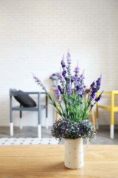 purple flower in jar