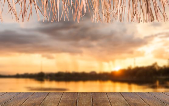 blurred,Sunset with clouds and rain.