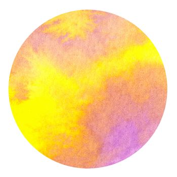 Abstract watercolor hand painting in circle shape for the text message background. Colorful splashing in the paper. Perfect for branding, greetings, websites, digital media, invites, weddings.