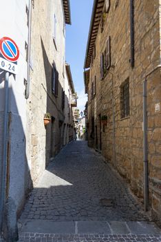 orvieto,italy july 19 2020 :archittetura of vi and buildings in the center of orvieto