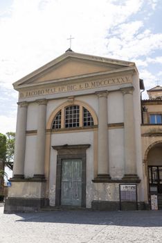 orvieto,italy july 19 2020 :church in the cathedral square of orvieto