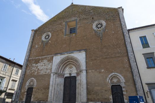 orvieto,italy july 19 2020 :church of san francesco in the center of orvieto