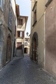 orvieto,italy july 19 2020 :archittetura of vi and buildings in the center of orvieto