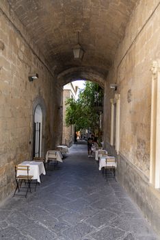 orvieto,italy july 19 2020 :archittetura of vi and buildings in the center of orvieto