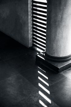 Minimalistic and architecture shot of interior of a building.walls and ceilings and stairs.